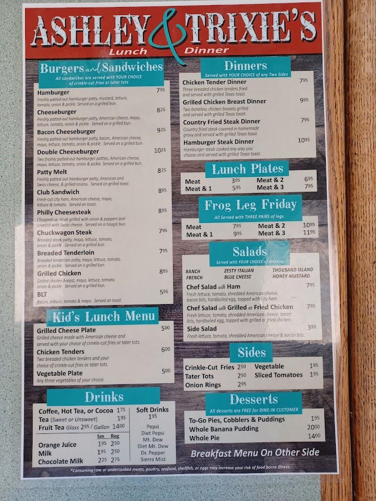 Ashley & Trixie's Family Restaurant Menu image 1