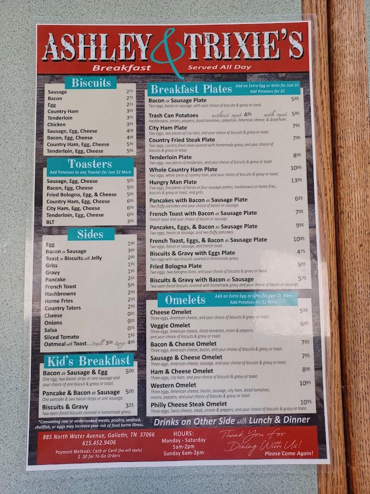 Ashley & Trixie's Family Restaurant Menu image 2